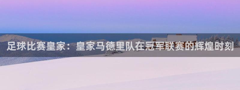 足球比赛皇家：皇家马德里队在冠军联赛的辉煌时刻